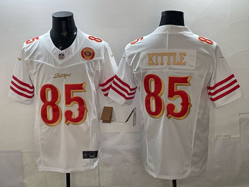 Men 2026 San Francisco 49ers #85 Kittle White Gold 5th generations Nike Limited NFL Jersey style 001->san francisco 49ers->NFL Jersey